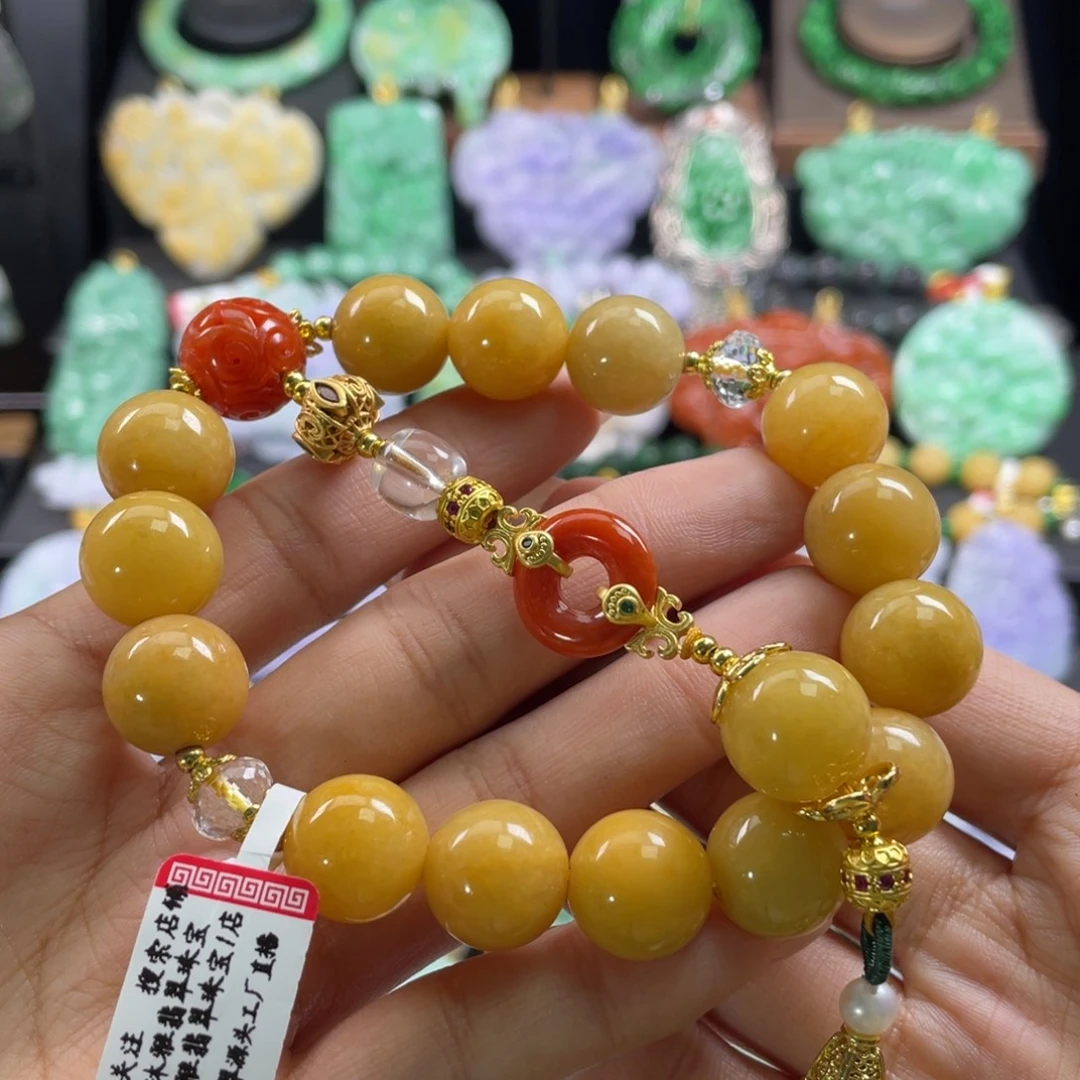 翡翠未镶嵌手串待编织