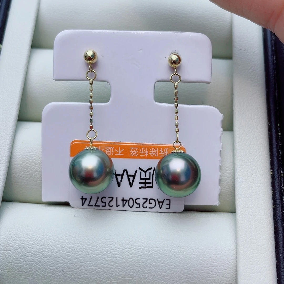 18K金镶嵌耳饰海水珍珠w37