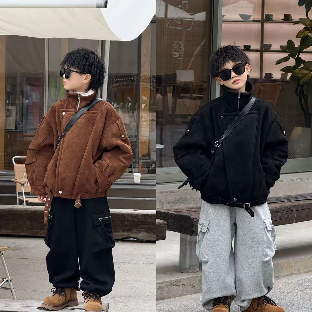 现货 THE LUHAN【高街机车】秋冬复古夹克外套亲子中大童男童25781