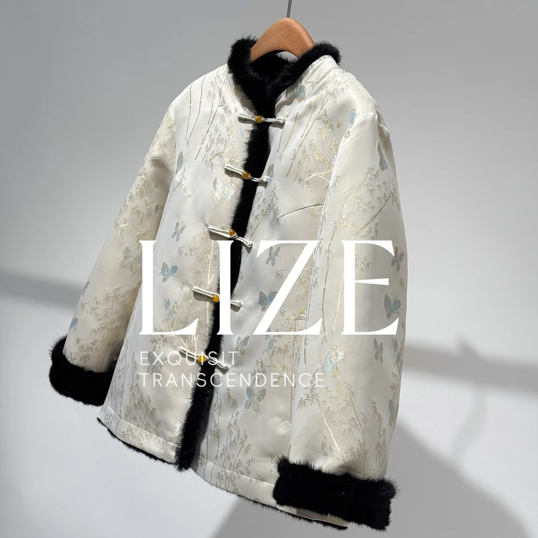 LIZE「L0932」两面穿.毛茸国风外套