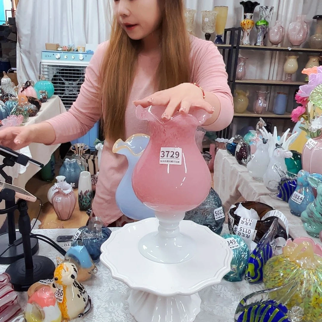 家悦琉璃花瓶摆件3729