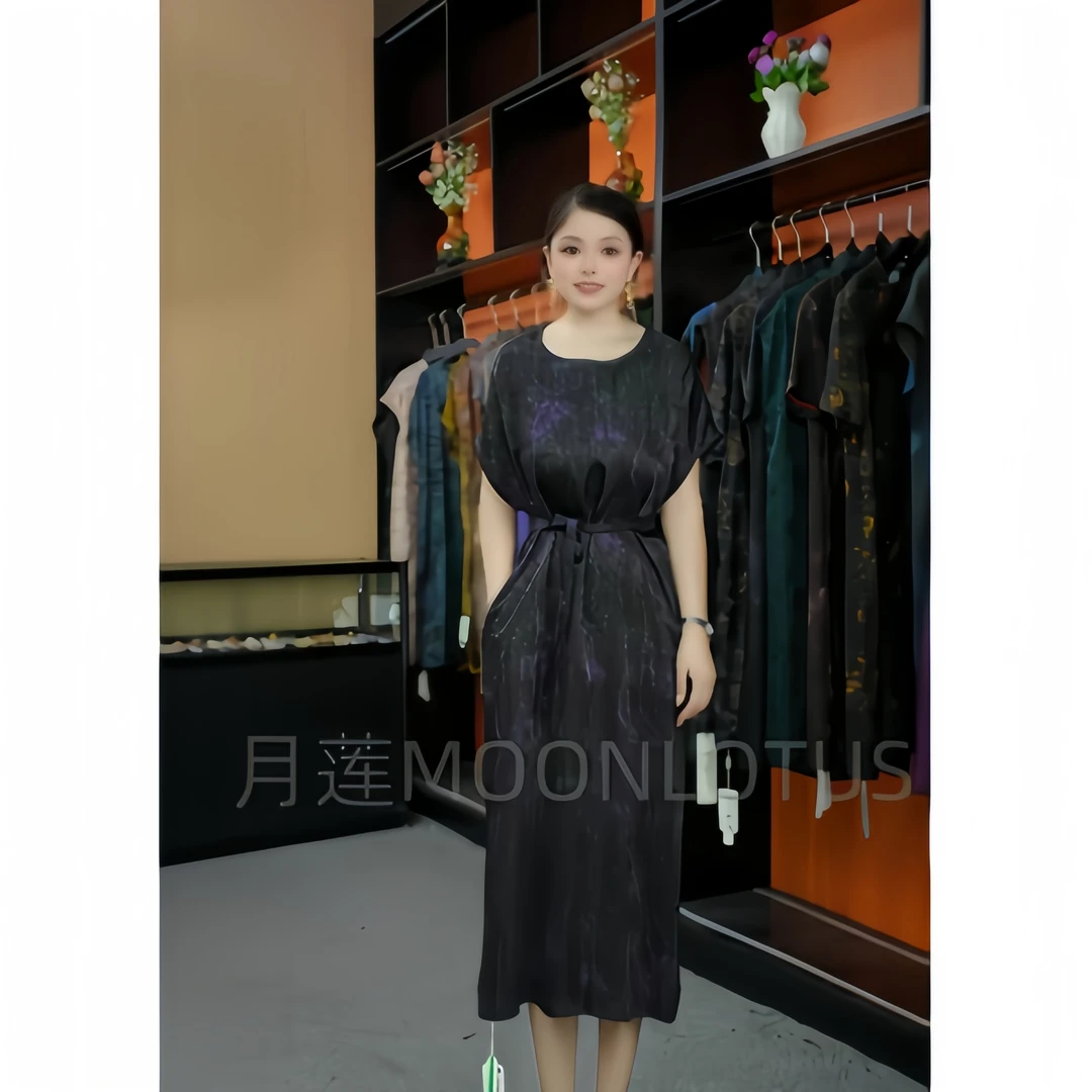 3010-20   墨紫裁云  藏着东方衣袂旧梦连衣裙