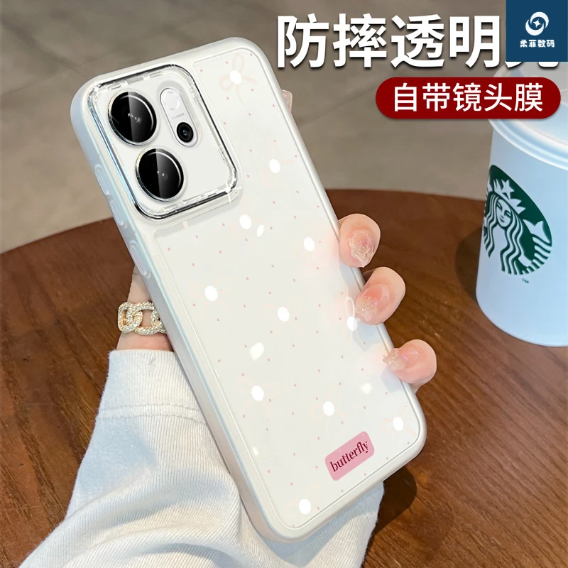 适用OPPOReno15手机壳14pro新款硅胶透明镜头全包防摔ins风蝴蝶结