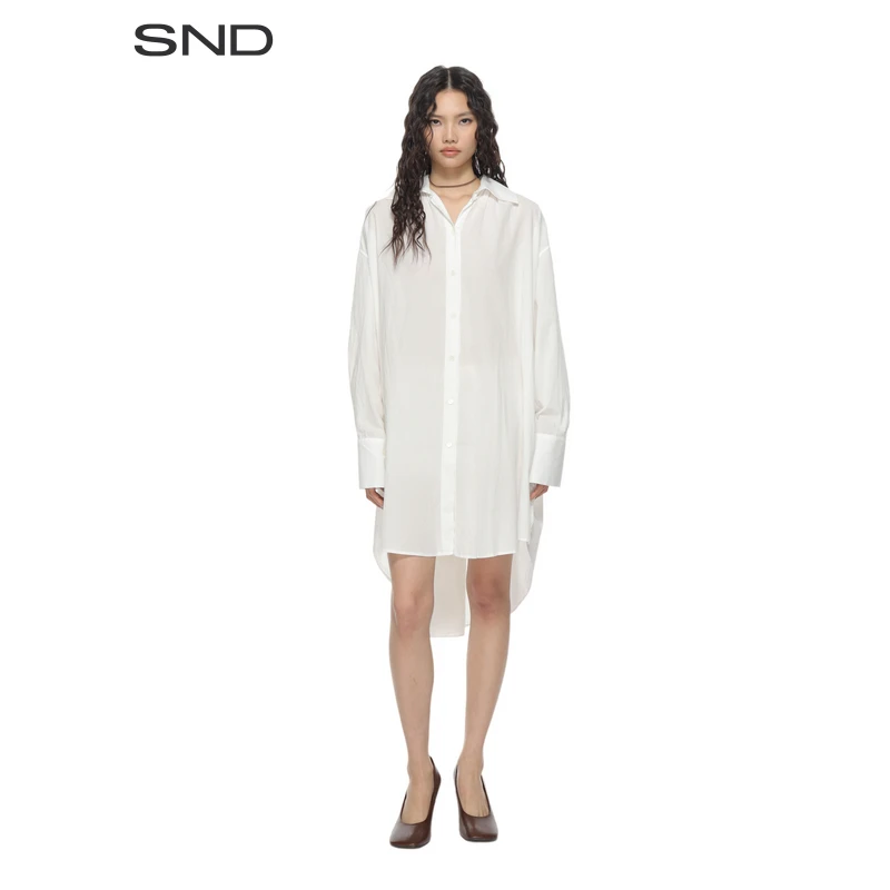 【SNDOUR LEGACY 设计师品牌】SND SS25 褶皱纽扣不规则连衣裙