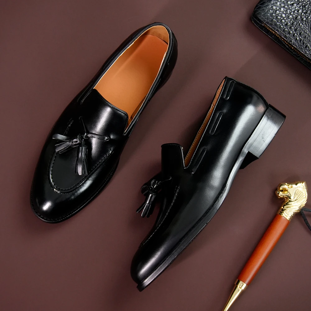 【杰登豪】英伦风高品质男士乐福鞋流苏一脚蹬商务绅士百搭休闲皮鞋