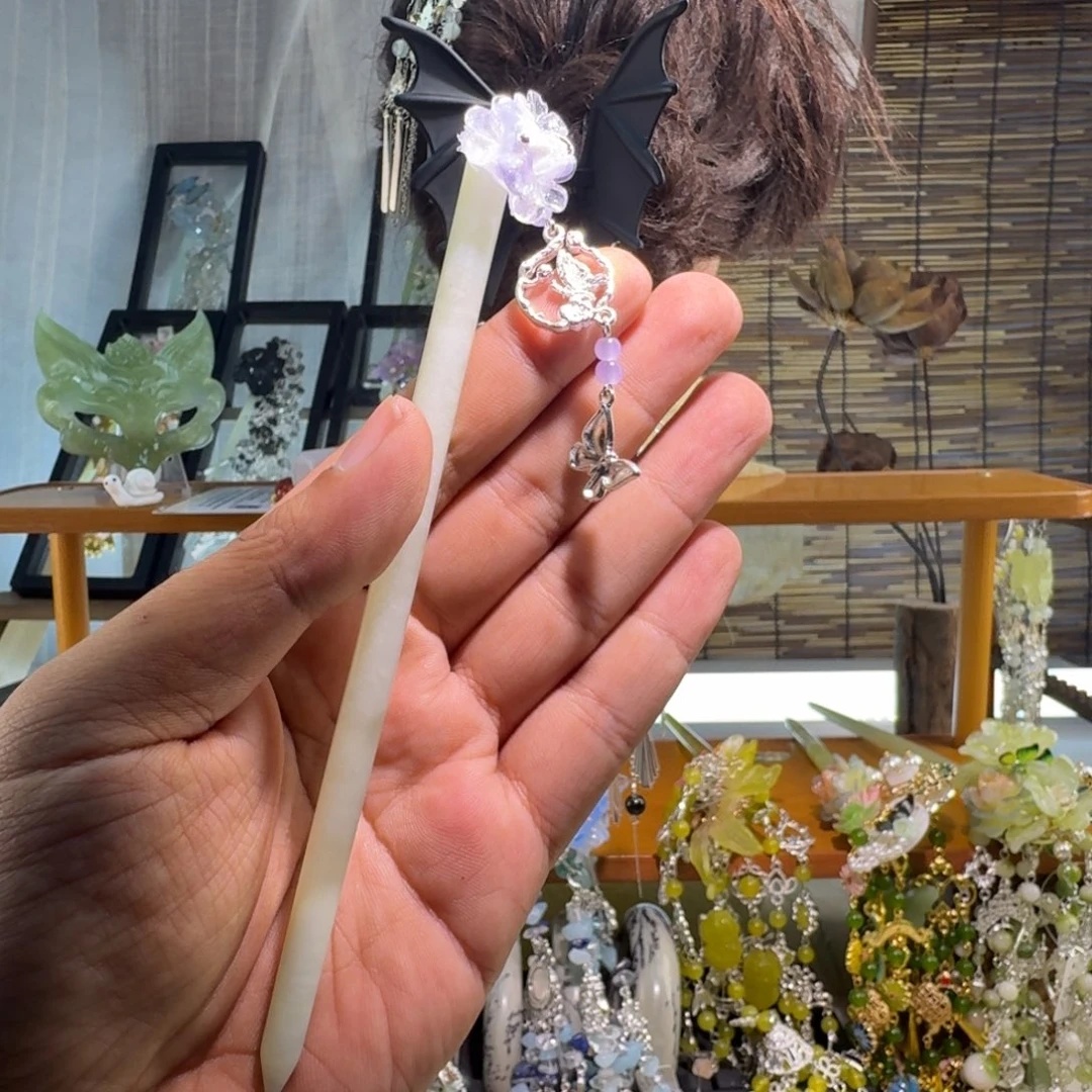 ****^蛇纹石玉合金发饰