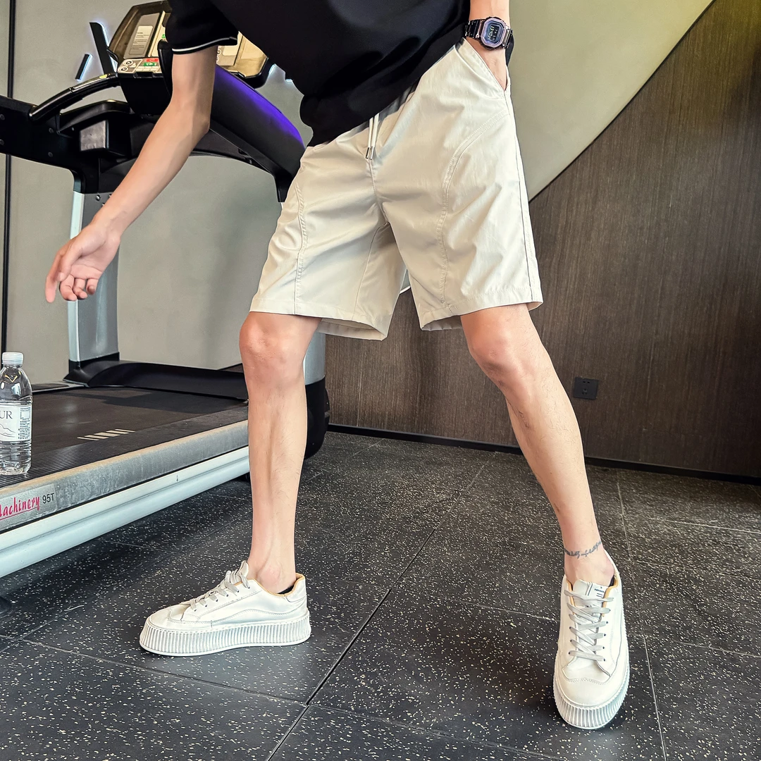 冰丝速干短裤男夏季薄款宽松直筒中裤凉感透气休闲潮流运动五分裤