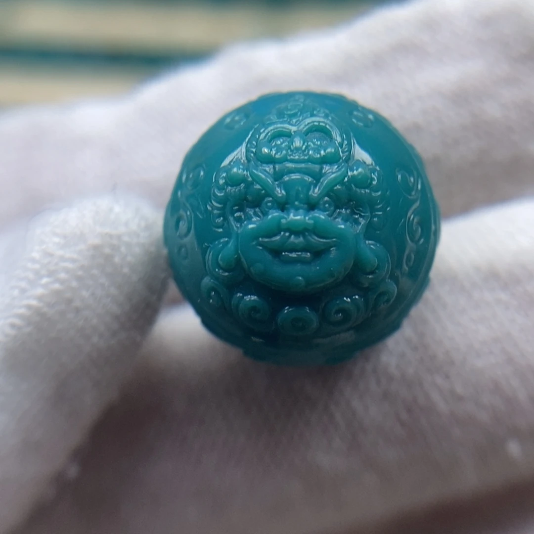 绿松石未镶嵌珠宝奇石黄财神15.3mm