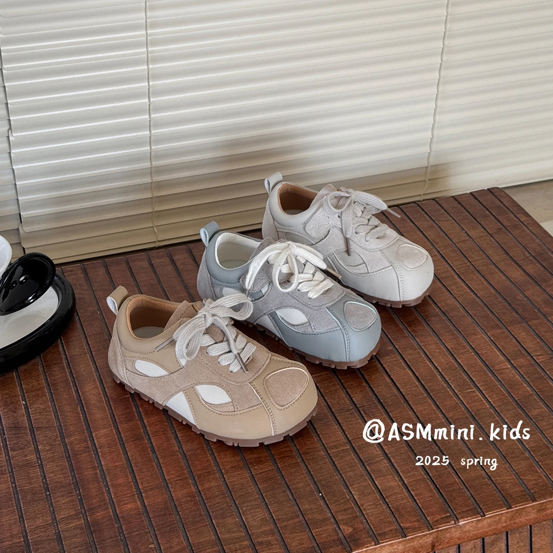 韩版儿童休闲鞋2025春季新款拼色男女童软底宝宝德训鞋