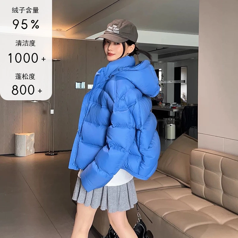 林子涵羽绒服女士新款冬季加厚保暖95白鸭绒连帽短款外套时尚百搭
