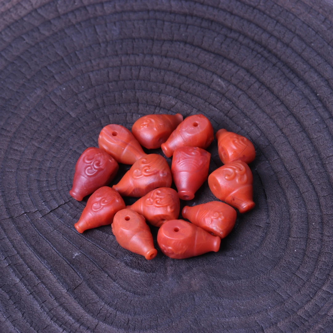 精美南红玛瑙雕刻风生水起三通配饰一个 FS（多样性发其一）