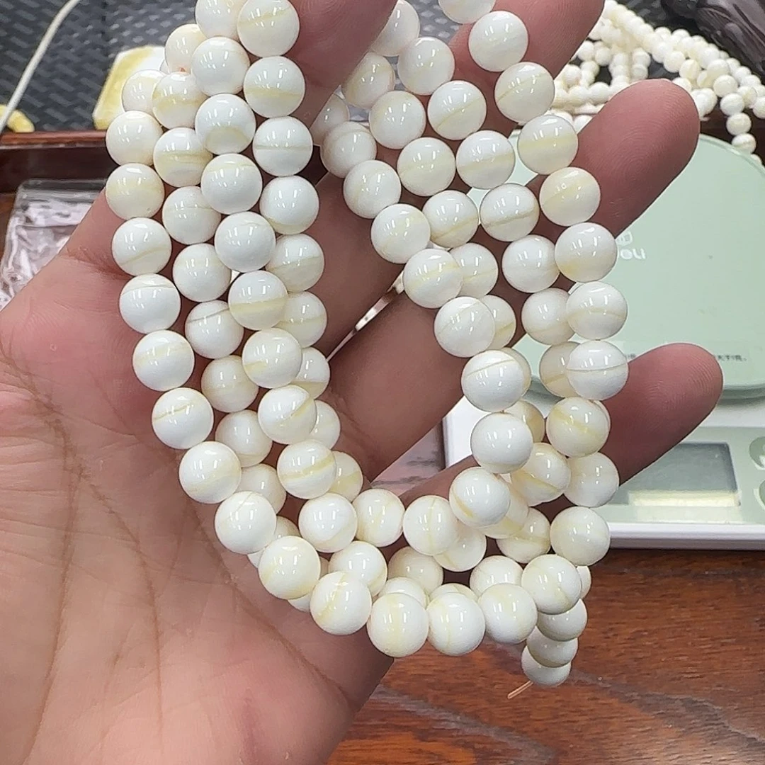 手串白玉菩提8m细金线