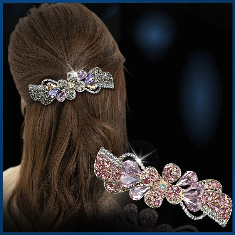 简约女后脑勺发量多大号弹簧夹中老年妈妈发卡成人感马尾夹ZC