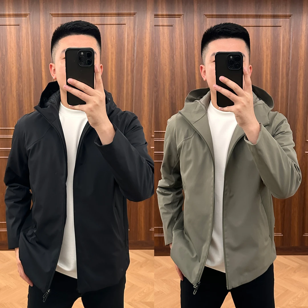 26701冬季男士『石墨烯』聚热保暖白鸭绒商务连帽羽绒服外套