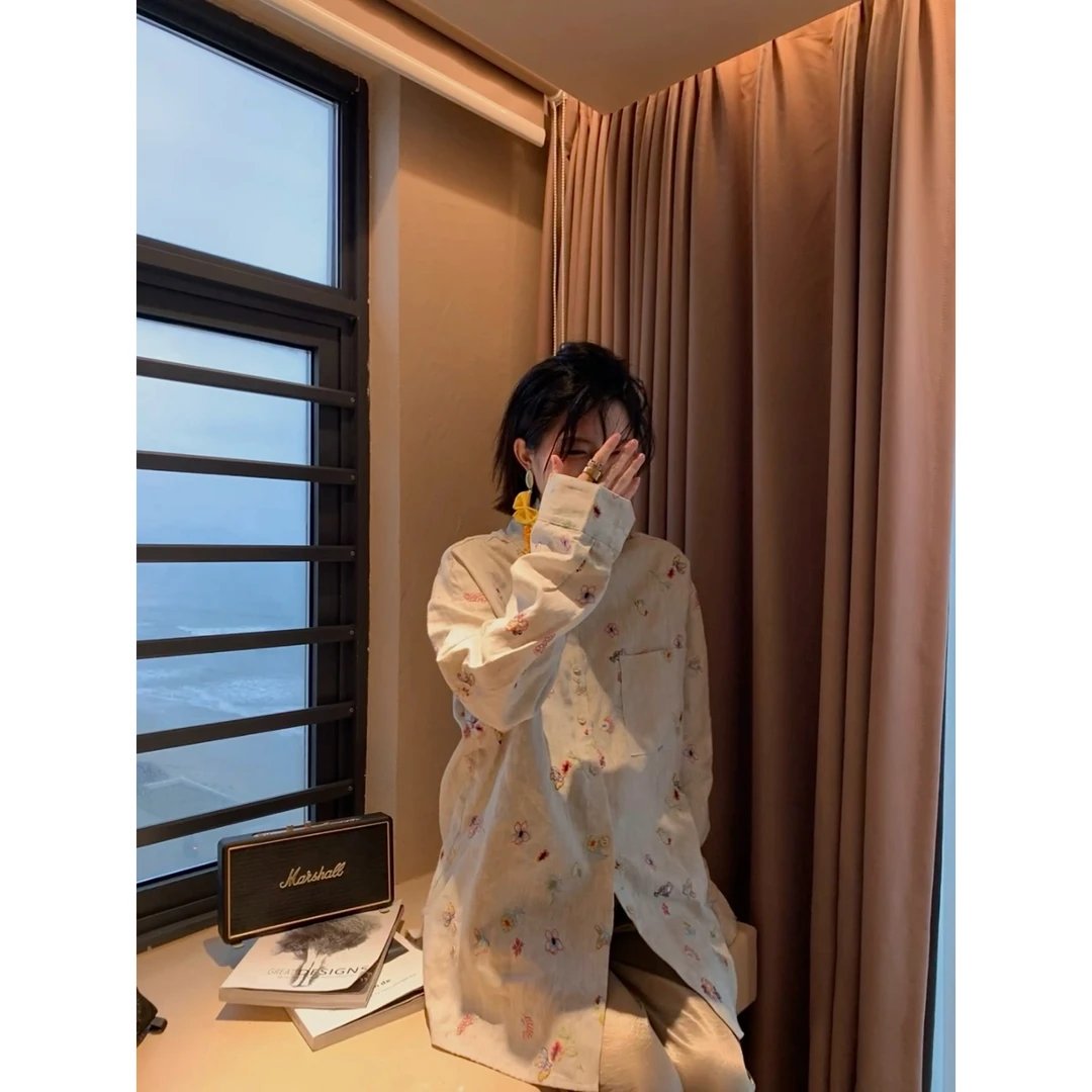 2025 S/S SEP.  “修短合度”重工刺绣亚麻衬衣4093#