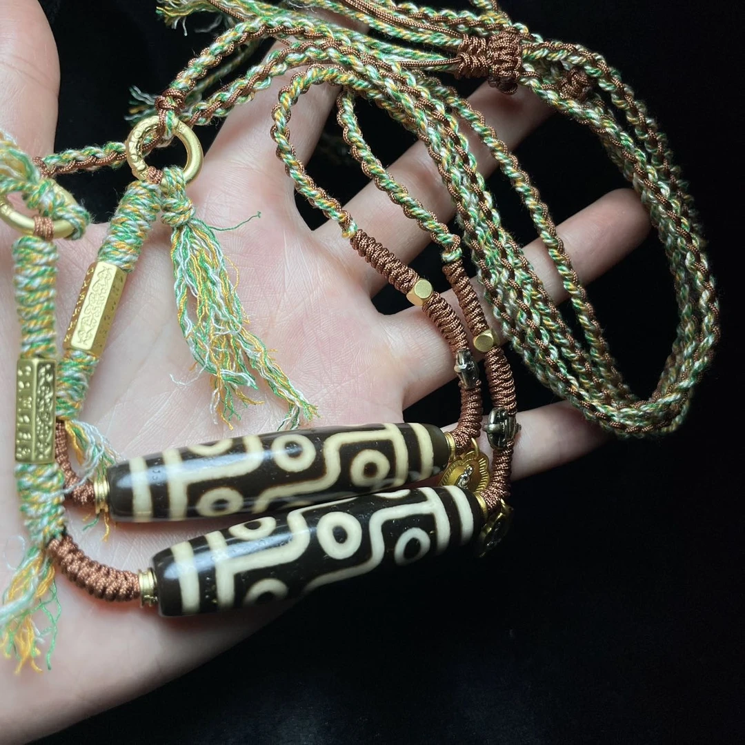 【佳哥严选】J03196-玛瑙diy脖挂（九眼）-多样性发其一-55*12mm