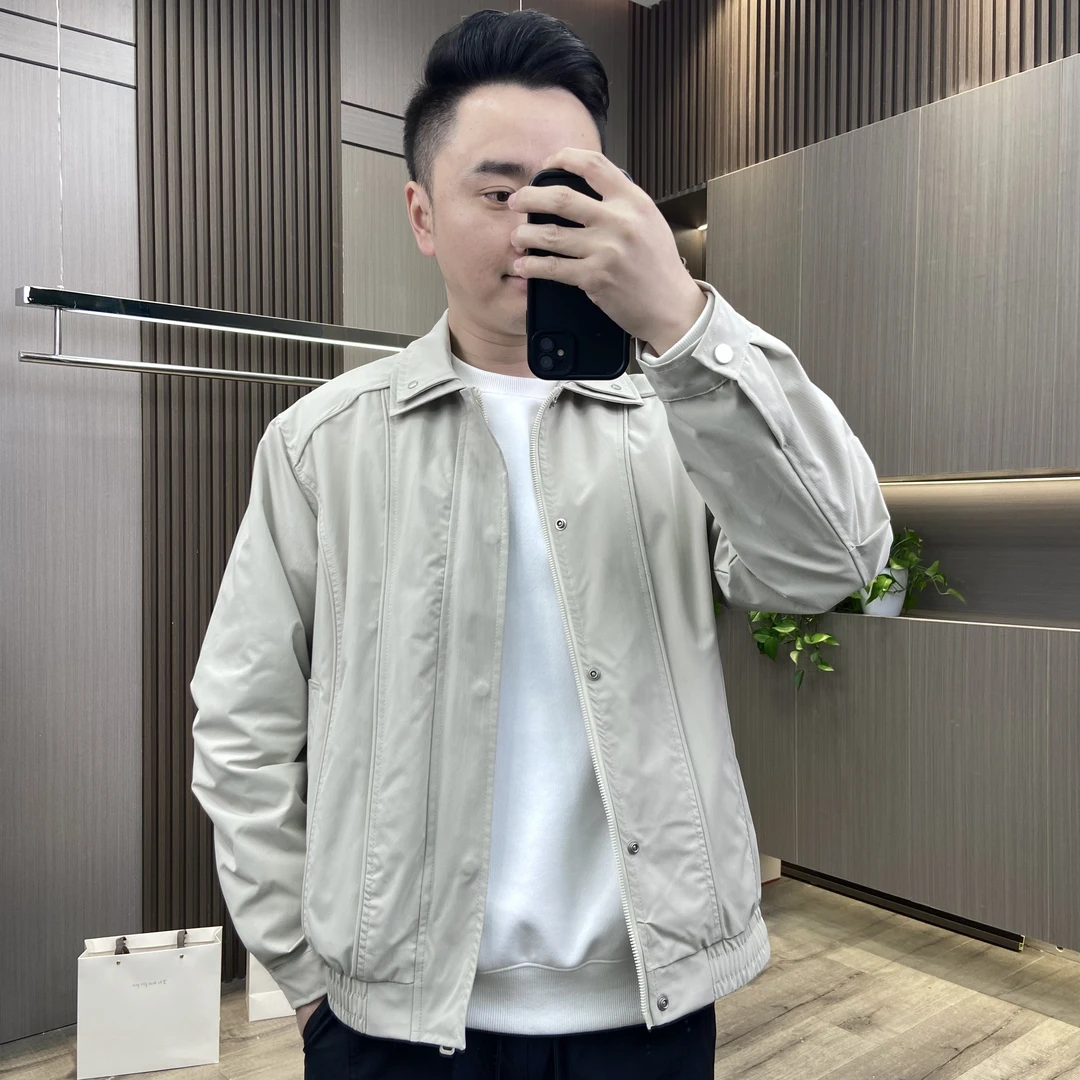 春季新款男士翻领6056立体裁剪简约时尚百搭设计款潮流夹克外套