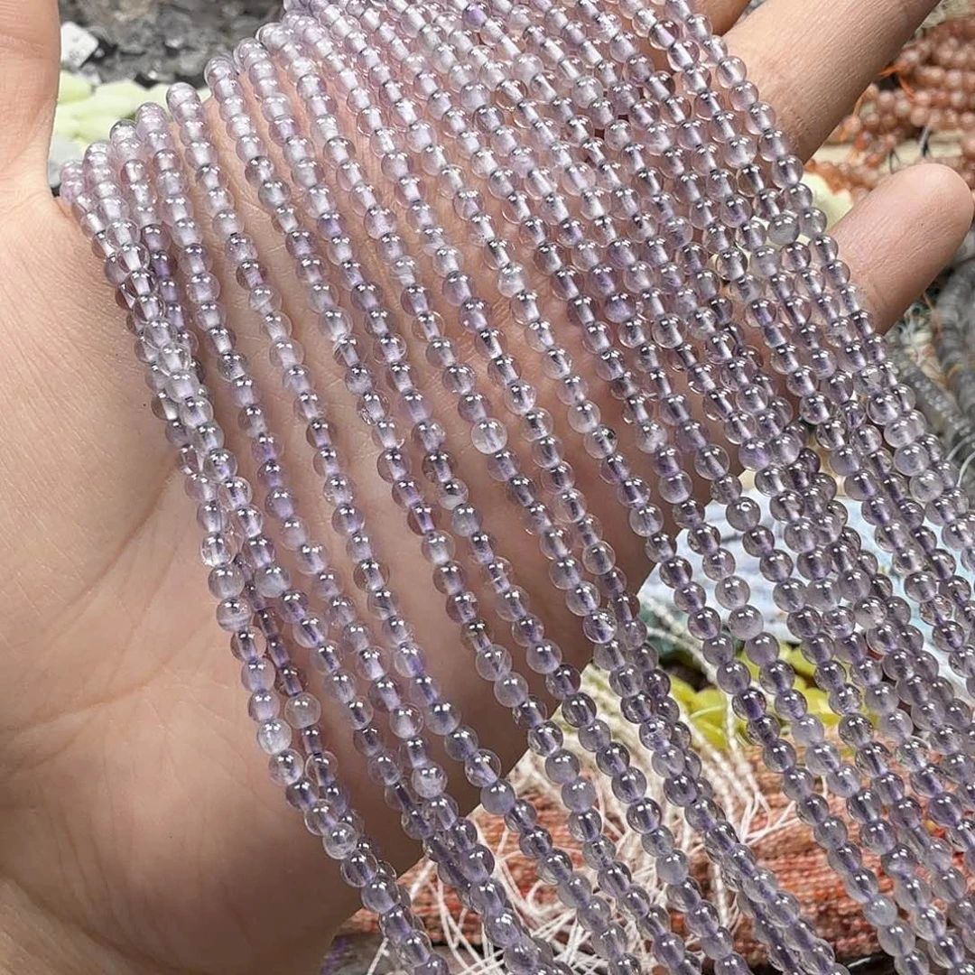 水晶珠宝半成品未镶嵌卡3紫水晶一条