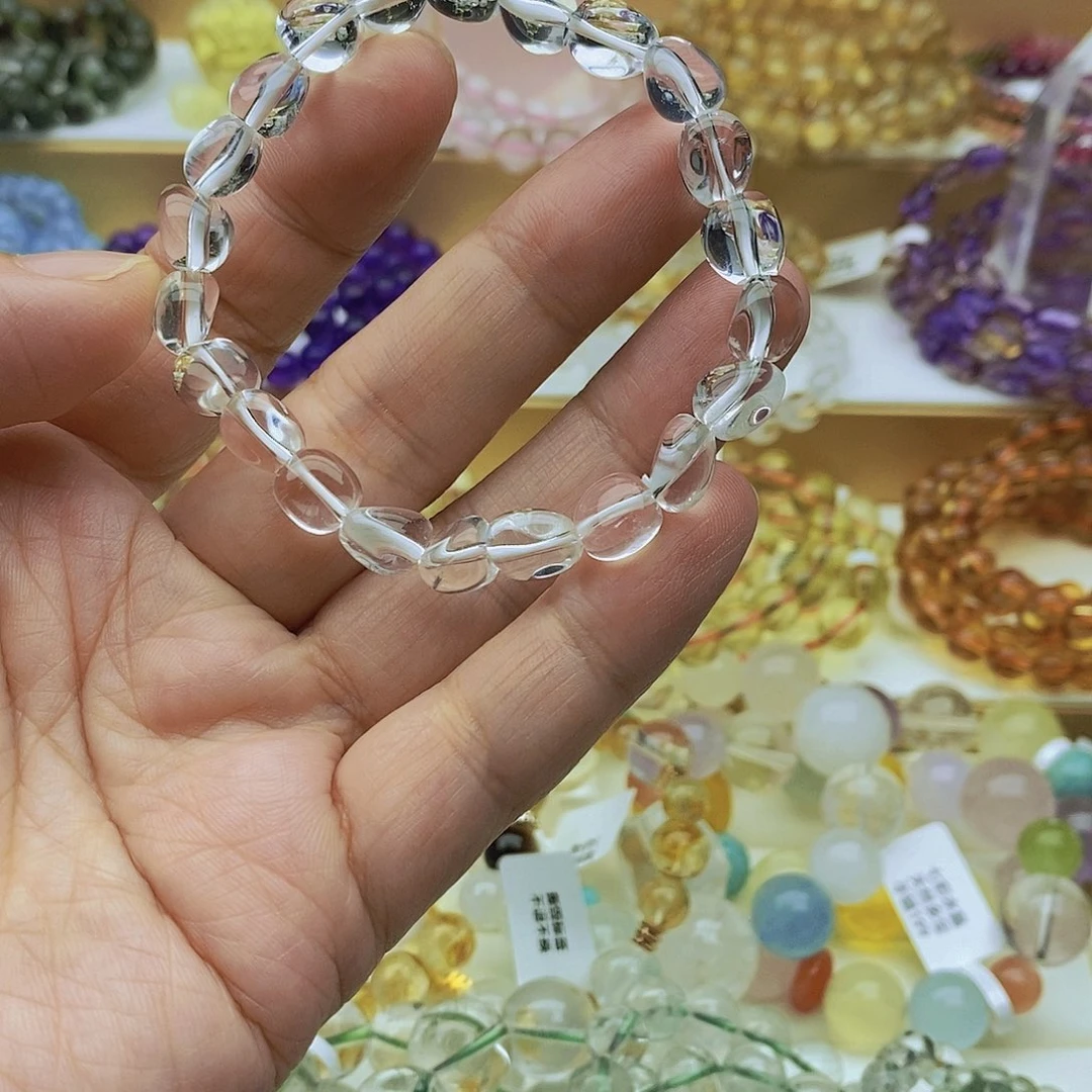 水晶手链未镶嵌随形白水晶