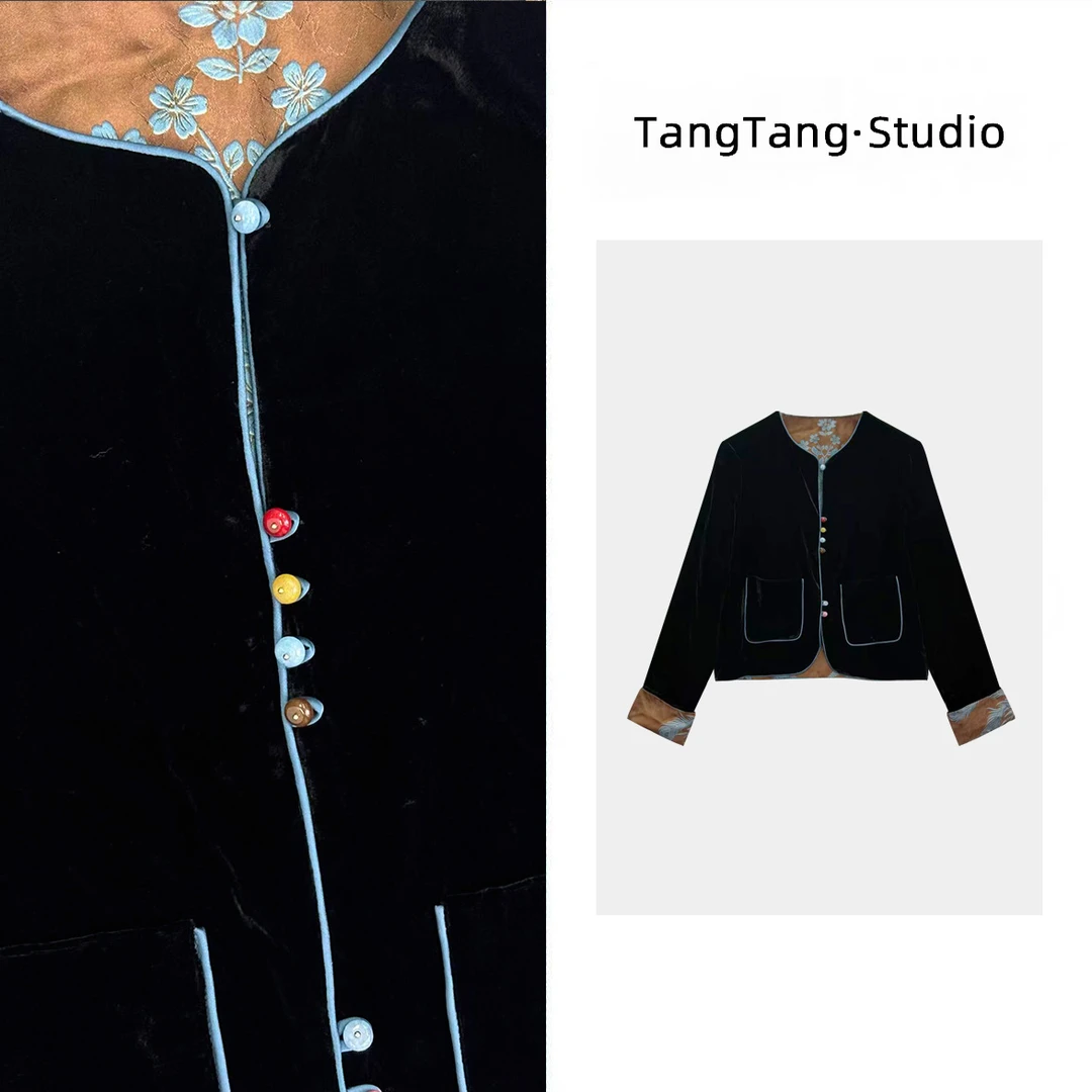 【TangTang·Studio】凤凰图丝绒外套高级气质显瘦女装外套-258908