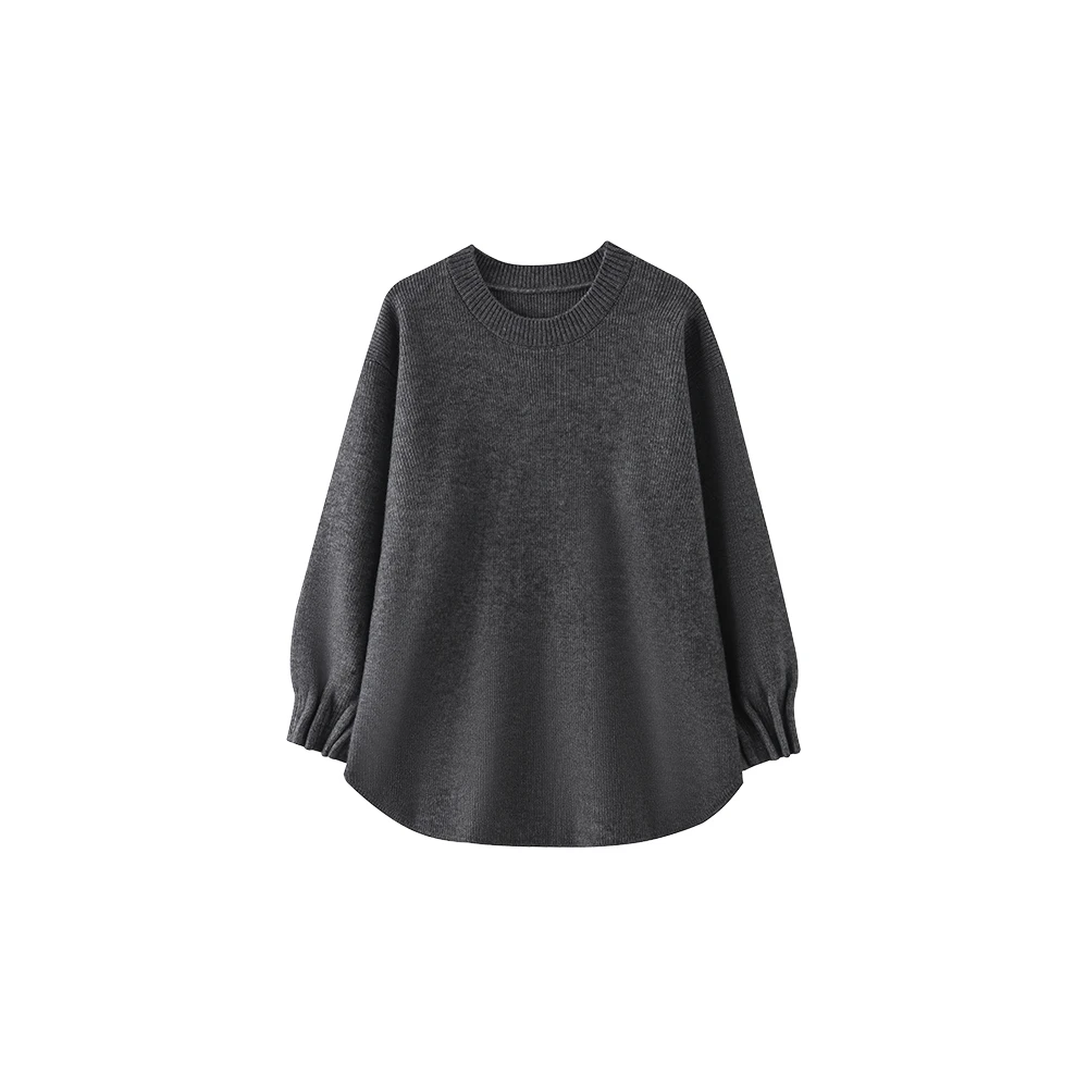 秋季新款宽松慵懒风袖口有设计感针织毛衣