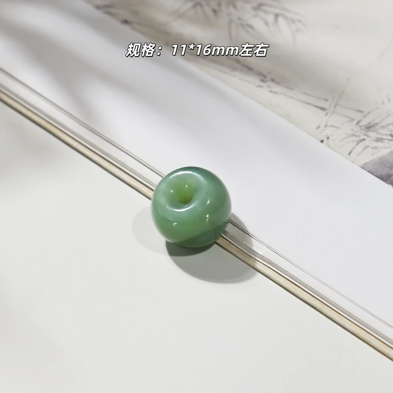 「绿灵」碧玉猫眼和田玉平安扣吊坠（多样性发一）