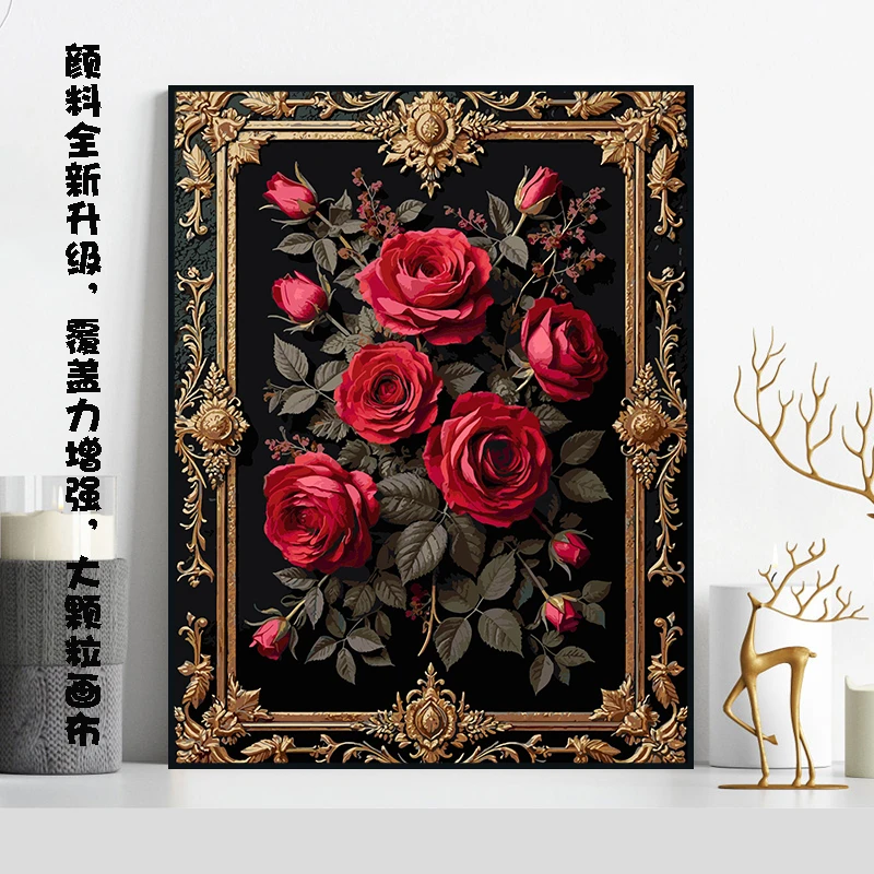 【风景花卉合集】纯画布实木背板diy数字油画手绘丙烯画新款颜料