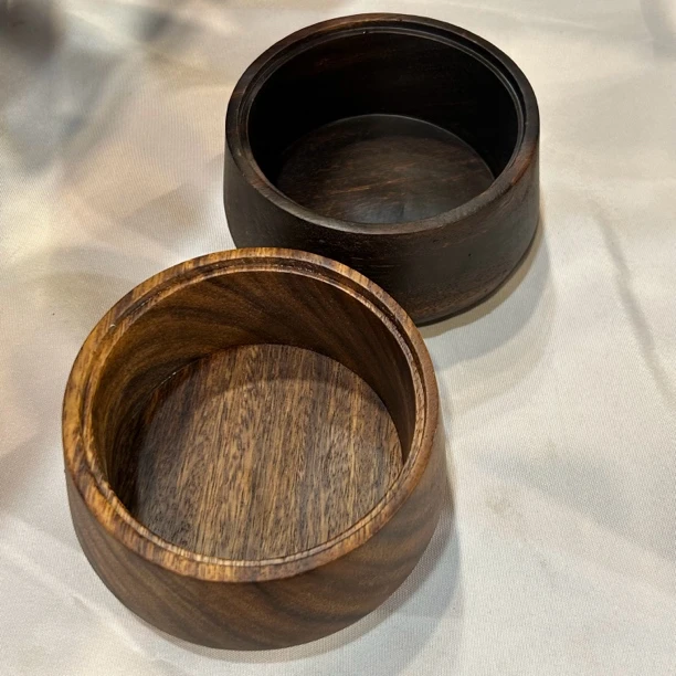 【尾货处理】南美胡桃木水果杂物收纳圆钵一个装12cm