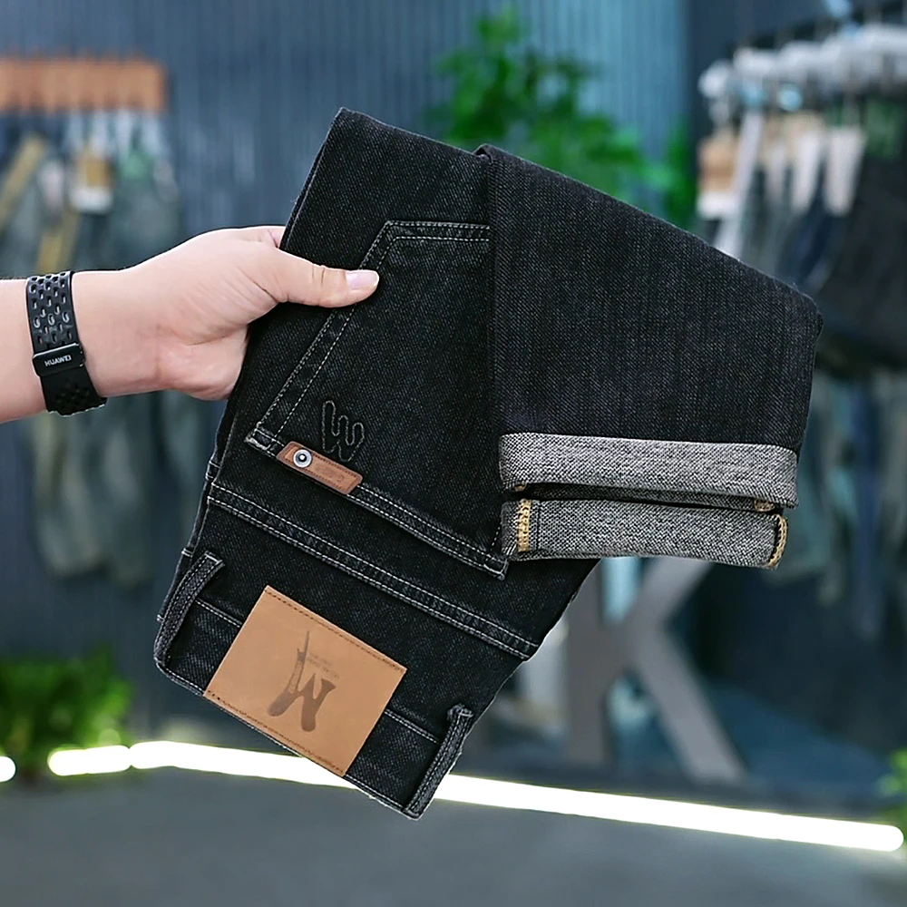 男士早秋爆款刺绣牛仔长裤2025大牛轻奢高级感男款休闲百搭牛仔裤