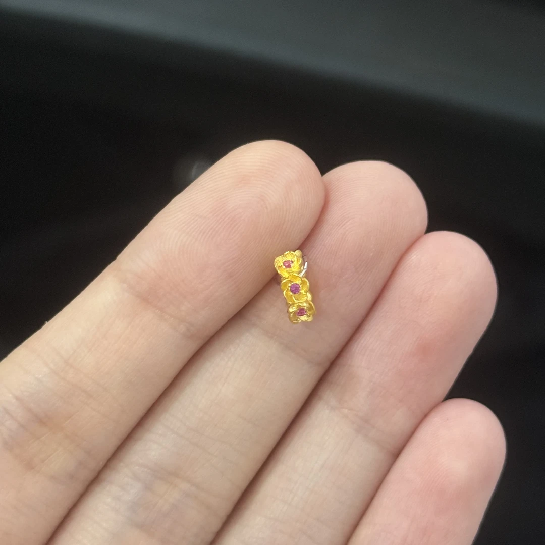 点钻小花隔片 足金999