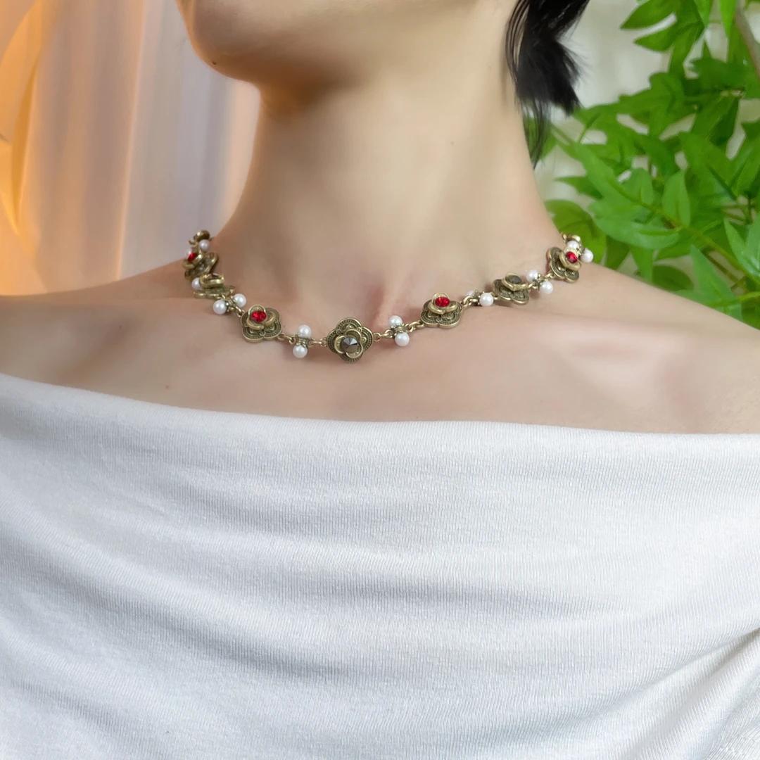 铜合金合成锆石吊坠 吊坠饰品复古/宫廷铜合金百搭气质法式合金