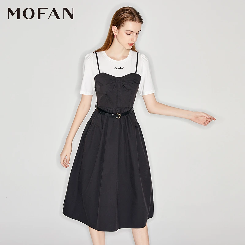 【小云总专属】 MOFAN摩凡春新款黑色连衣裙MAL362165