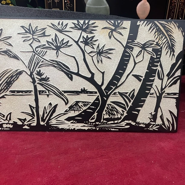 扬州漆器纯手工银箔漆画（清仓款）