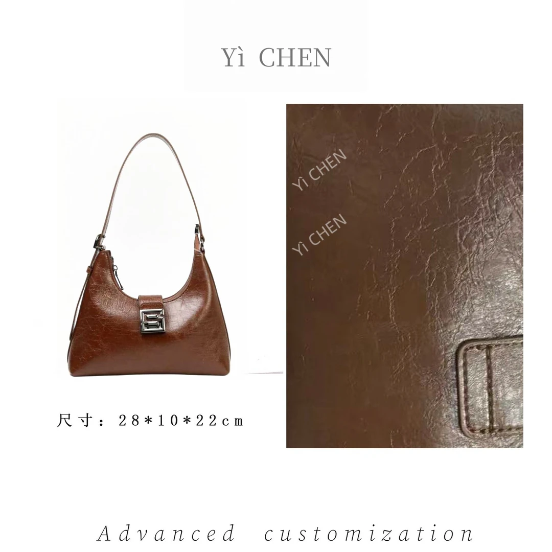 【Yì CHEN】BF-66613-焦糖色 简约时尚女士新款轻奢单肩斜跨包