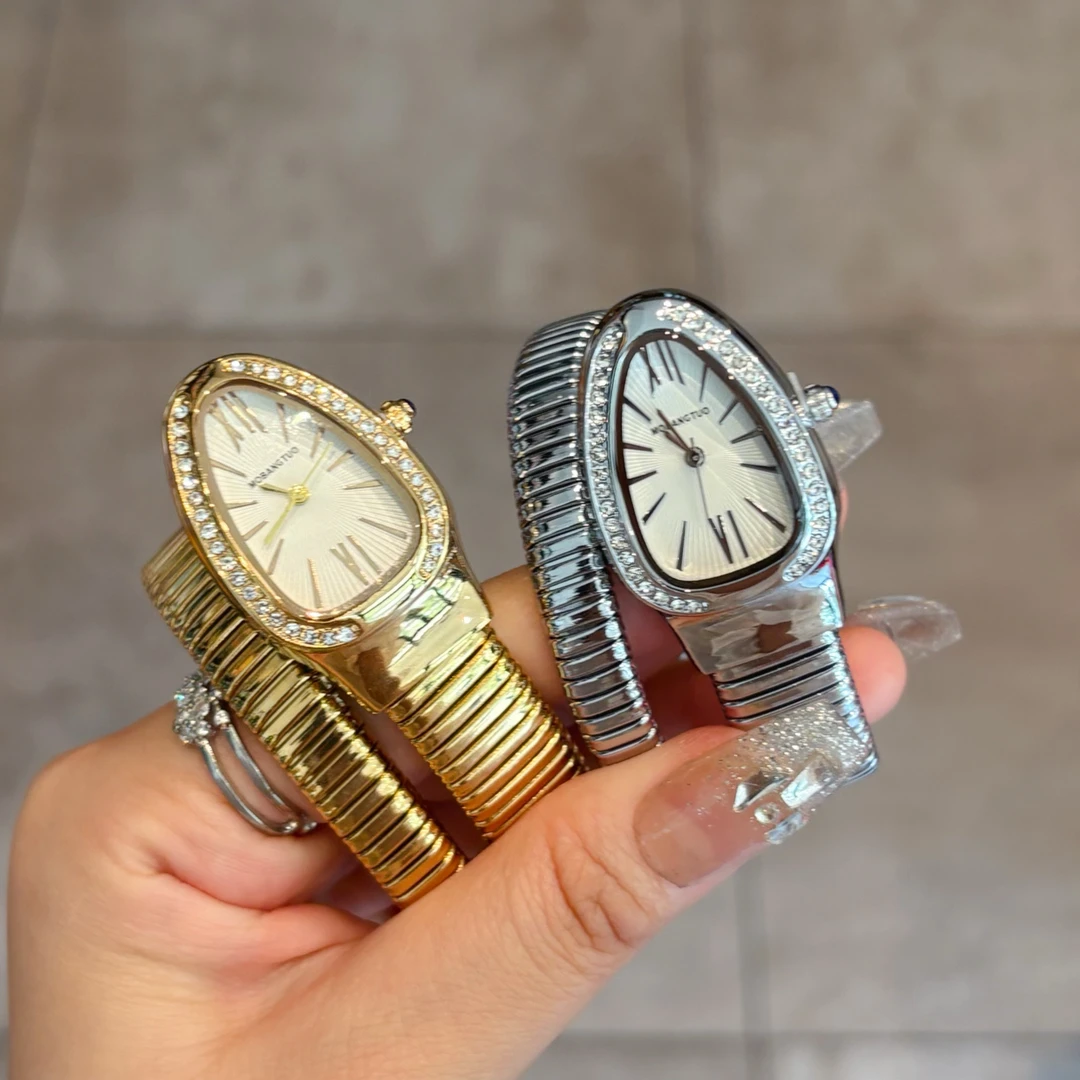 个性蛇形手镯手表女2025新款女士轻奢小众艺术女款蛇头女式女表