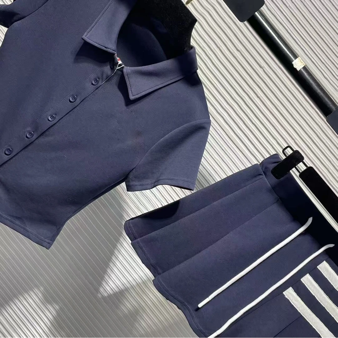 DY 25长裙港风高腰polo连衣裙修身服装韩版短裙夏季POLO领A233