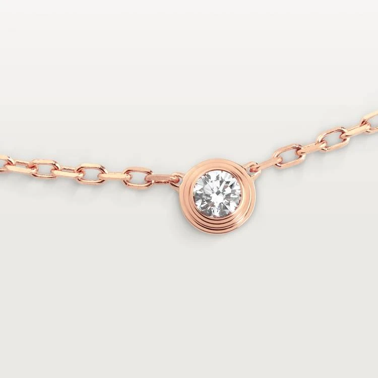 99新 Cartier/卡地亚 CARTIERD'AMOUR玫瑰金飞碟9分钻项链Ｗ50101
