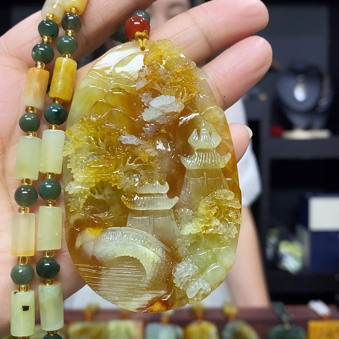 岫玉未镶嵌挂件吊坠