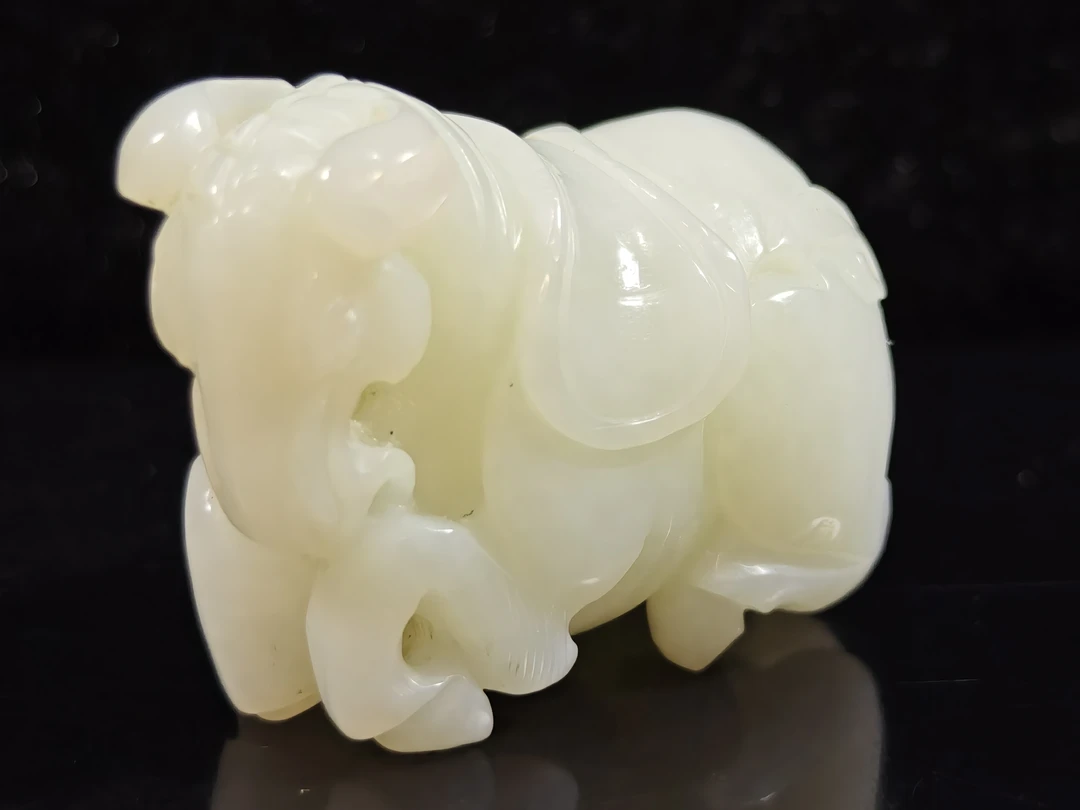 旧藏天然和田玉马到成功摆件手把件66克53*25*30mm