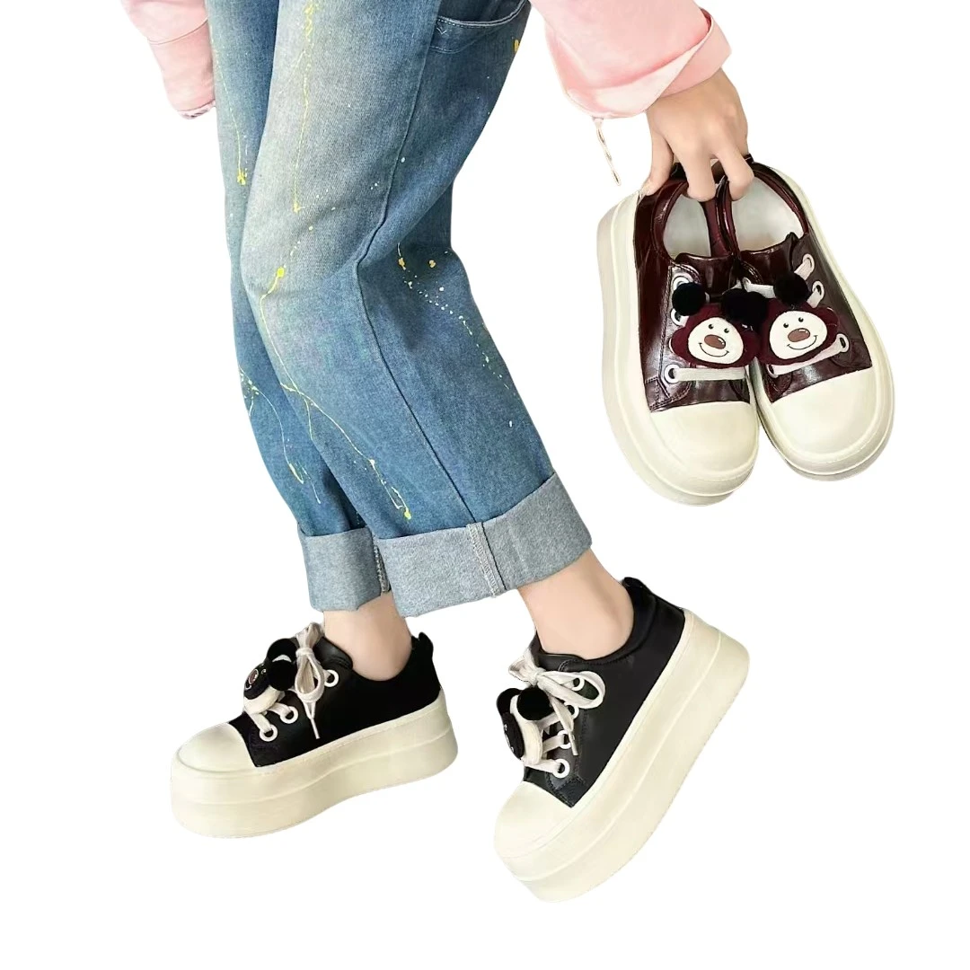 478542211女鞋2025年春款厚底增高丑萌休闲小白鞋时尚