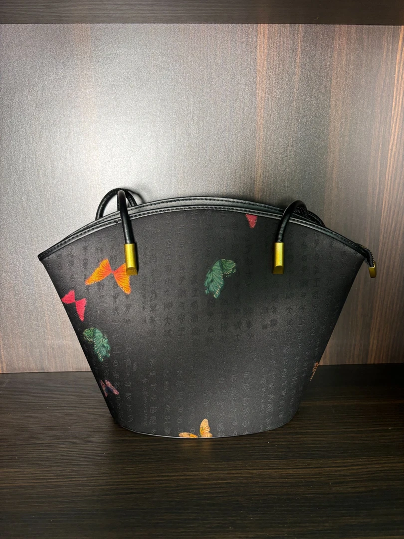 国风包包白色时尚百搭女士黑色印花单肩中号潮流经典休闲347