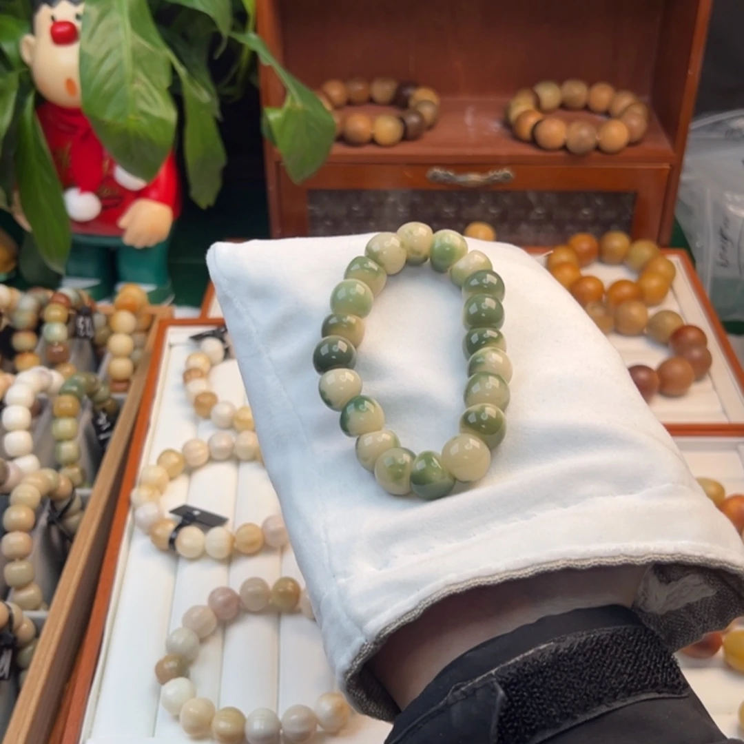 菩提根/象牙果手串重**活卡14绿飘花大肠重置