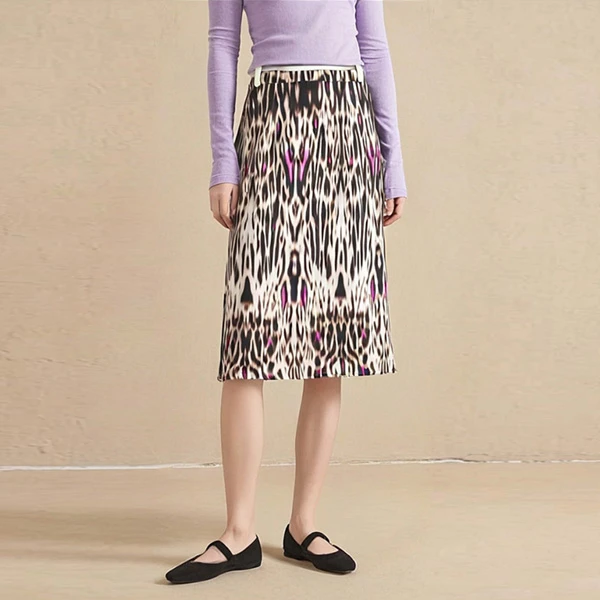 【】C4/C12女装U-半裙WG3152-黑红豹纹正码