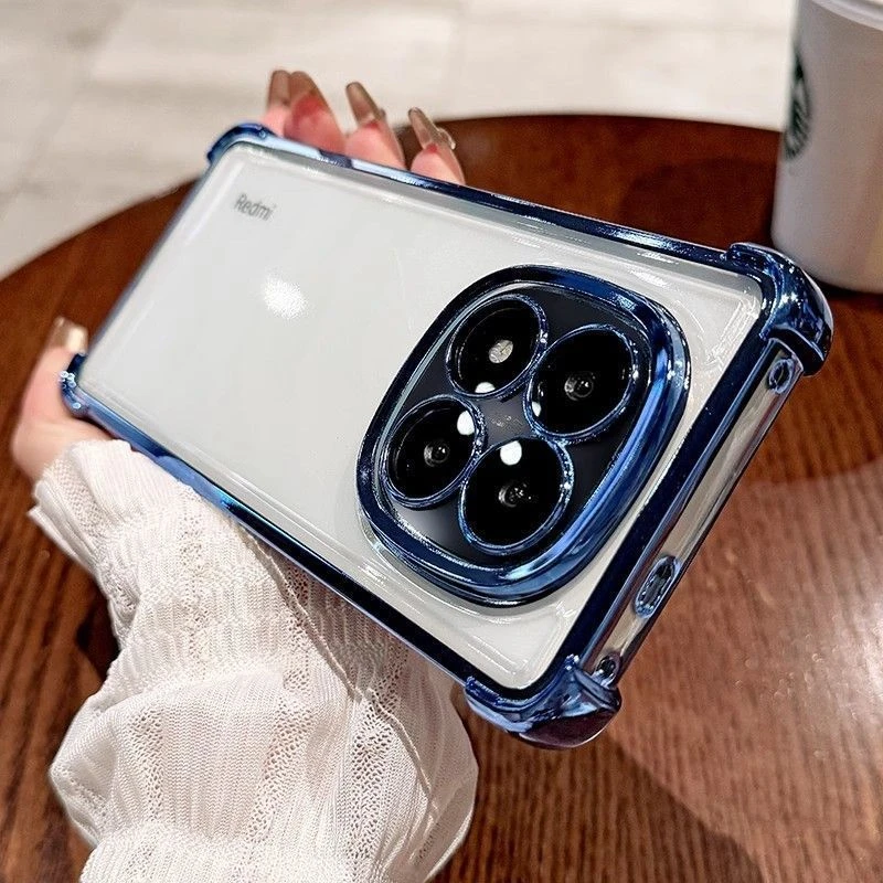 适用红米note15pro手机壳电镀气囊透明防摔硅胶壳note15全包镜头