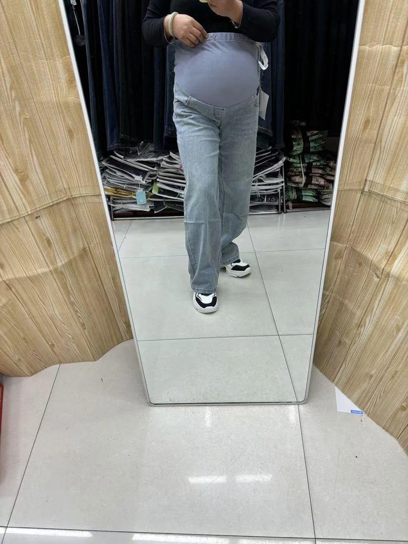 65120款孕妇牛仔阔腿裤