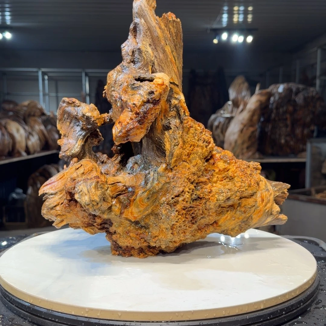 航***司木王一刀琥珀木摆件B107