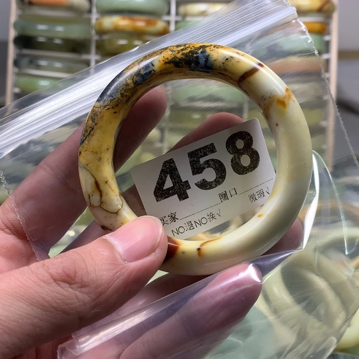 蛇纹石玉手镯未镶嵌奶****≡