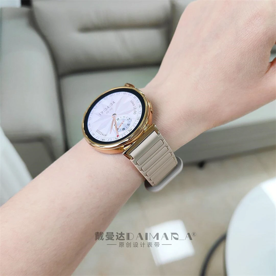 适用于华为GT5/4表带硅胶watch3/4替换表带磁吸GT2pro三星腕带GS