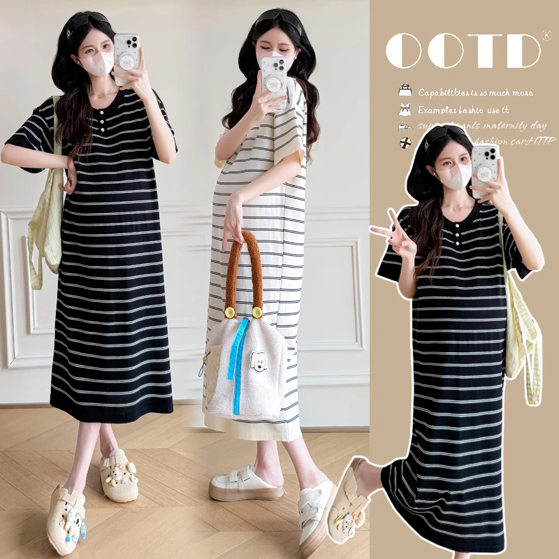 休闲百搭孕妇装夏装新款爆款网红时尚宽松高质量外出孕妇连衣裙女