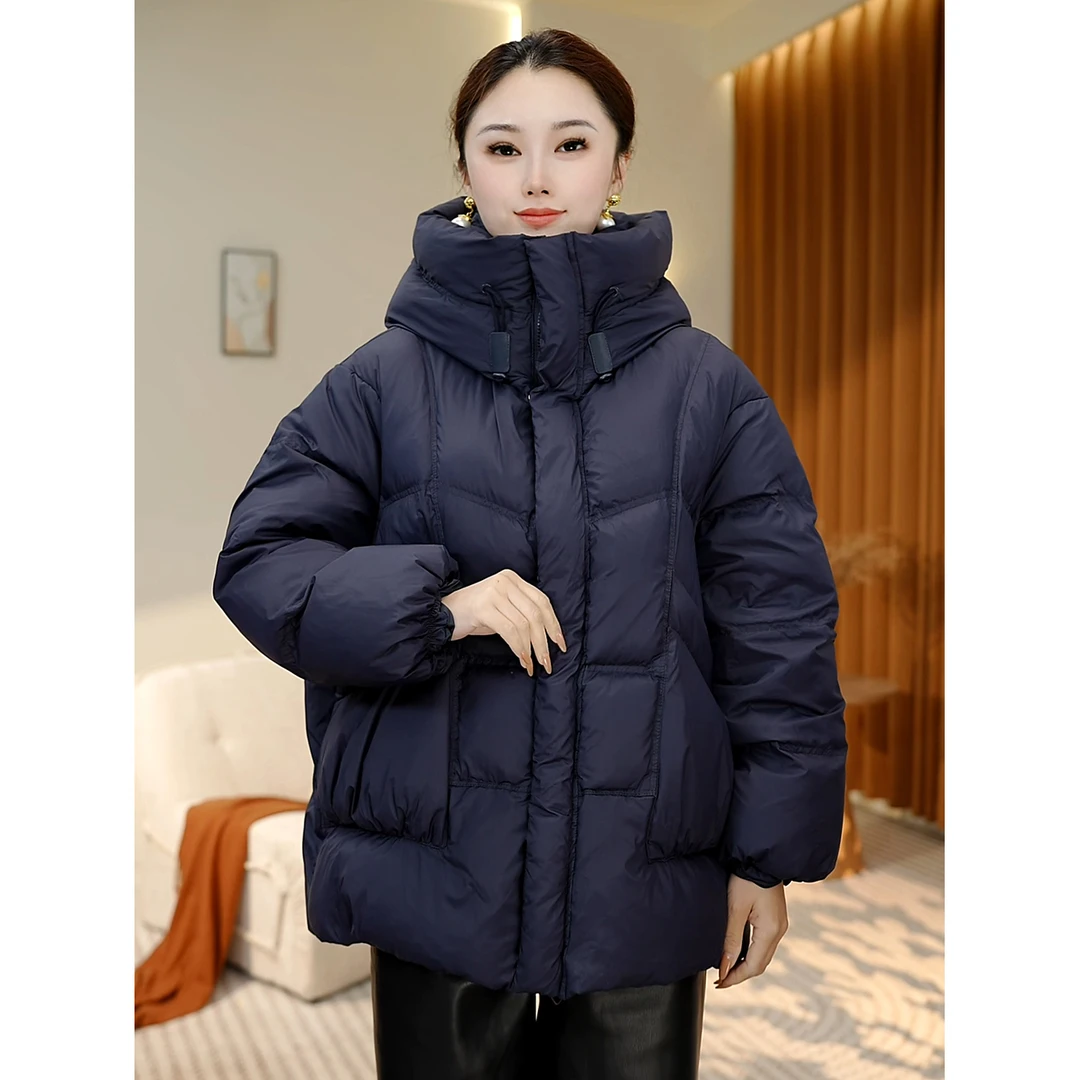 9078中长款羽绒服女款新款冬季2024年正品洋气白鸭绒加厚冬装外套